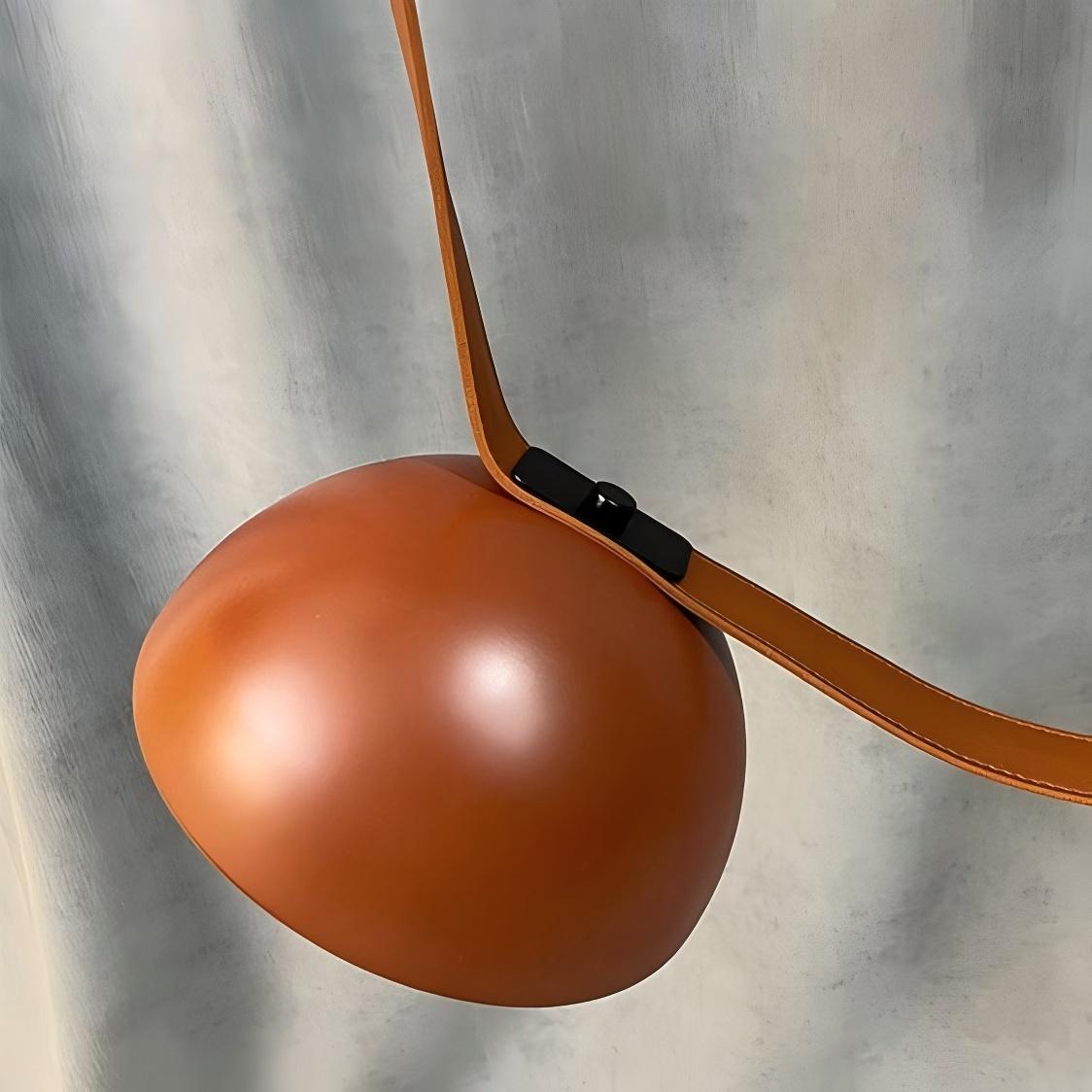 Leather Belt Pendant Lamp Vintage Metal Shade Diy Shape Minimalist Line Chandelier for Hotel Living Room