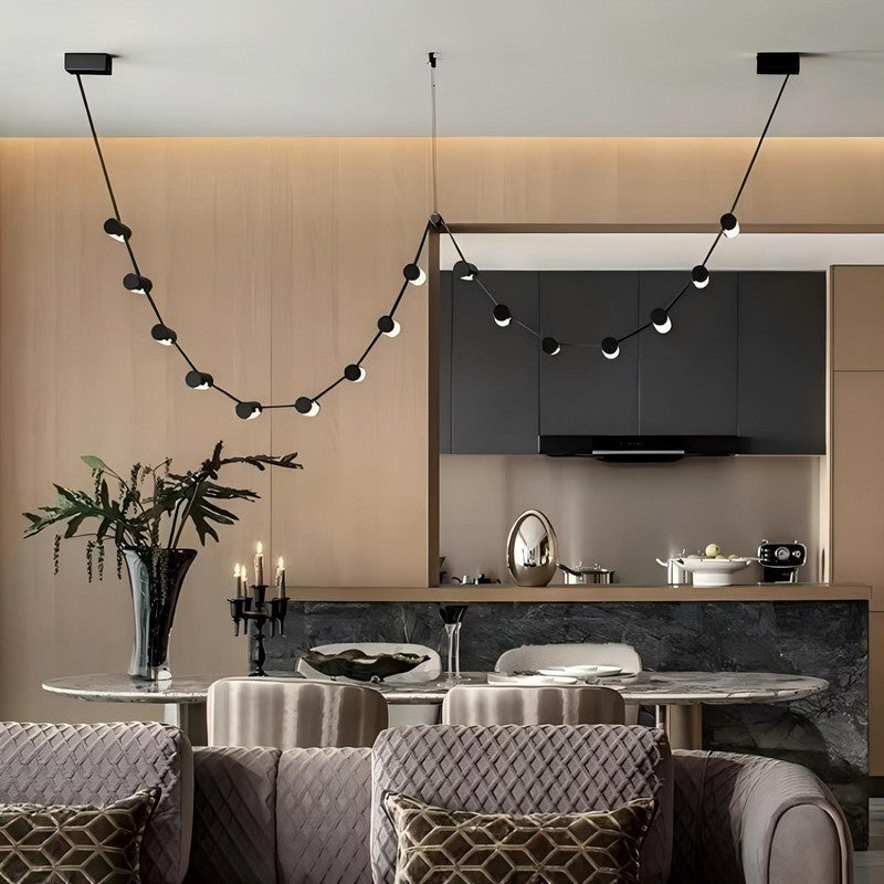 Leather Chandeliers
Pendant Lights Personalidade Restaurant Bar Office Line Lamps LED Chandeliers