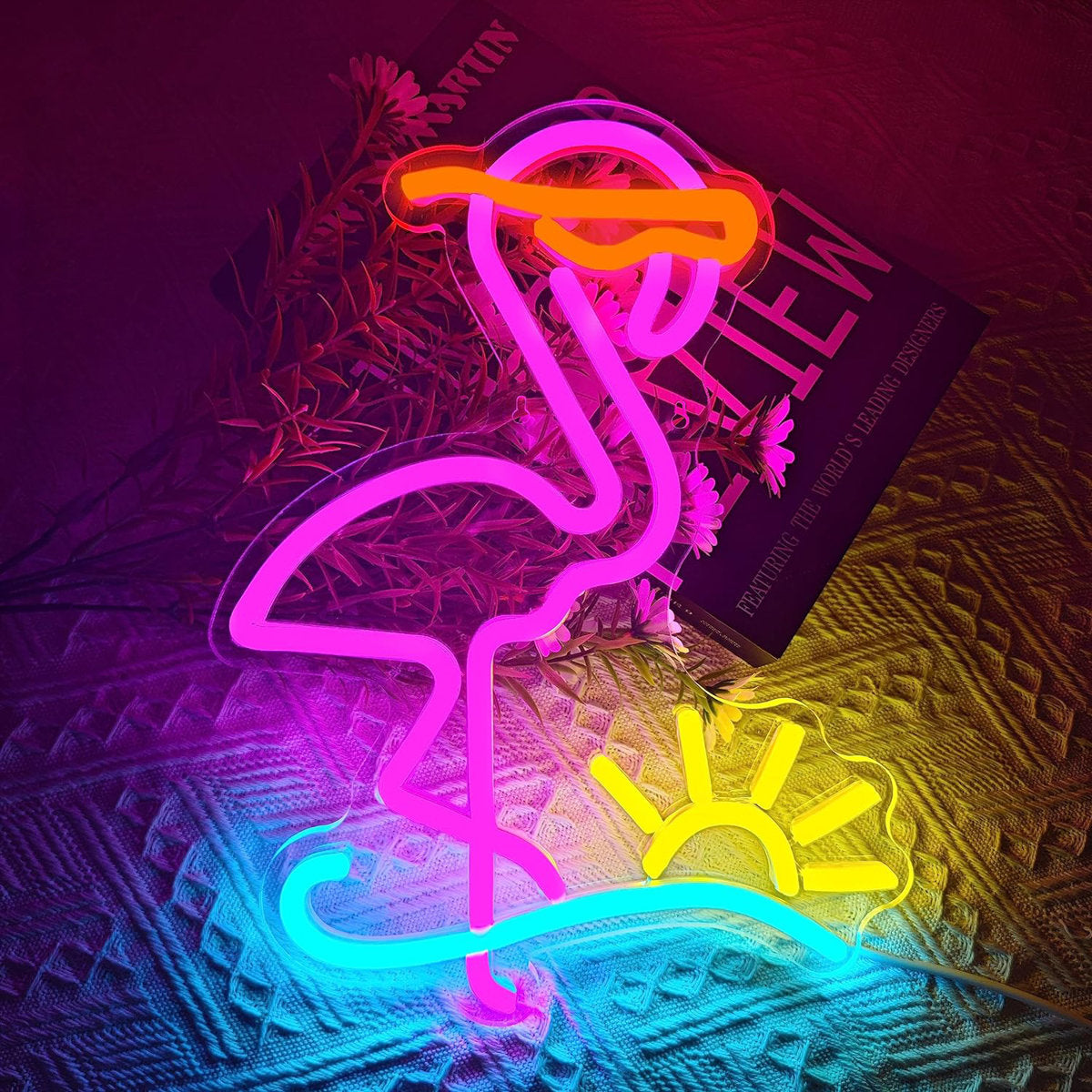 15.75'' Flamingo Neon Sign Dimmable LED Neon Sign Light
