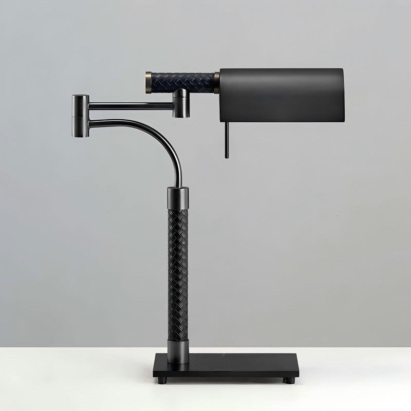Simple Black Metal Standing Table Lamps Leather Acrylic LED Office Study Room Decorative Reading Desk Table Light