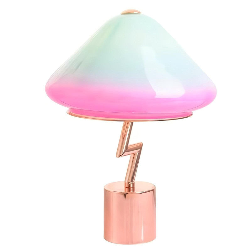 Simple Modern Creative Z-Shaped Colorful White Glass Bedroom Bedside Mushroom indoor LED Table Lamp