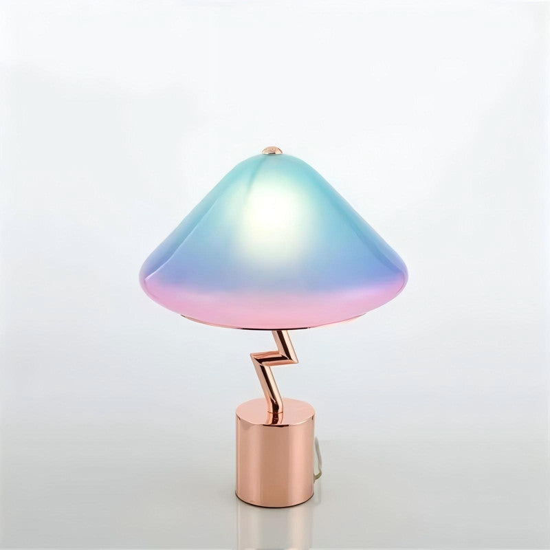 Simple Modern Creative Z-Shaped Colorful White Glass Bedroom Bedside Mushroom indoor LED Table Lamp