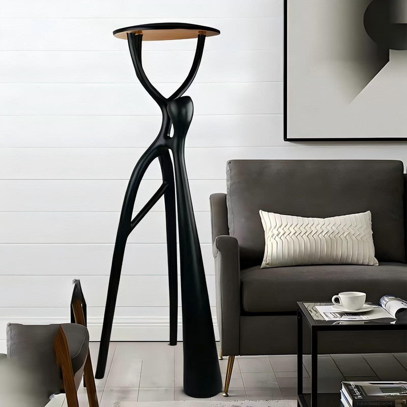 Modern Black Resin Fiber Hotel Lobby Bedroom Living Room Study Sculpture Decorative Floor Lamp