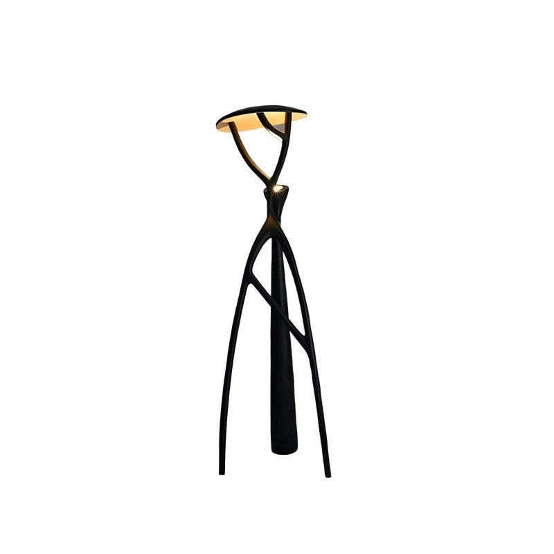 Modern Black Resin Fiber Hotel Lobby Bedroom Living Room Study Sculpture Decorative Floor Lamp