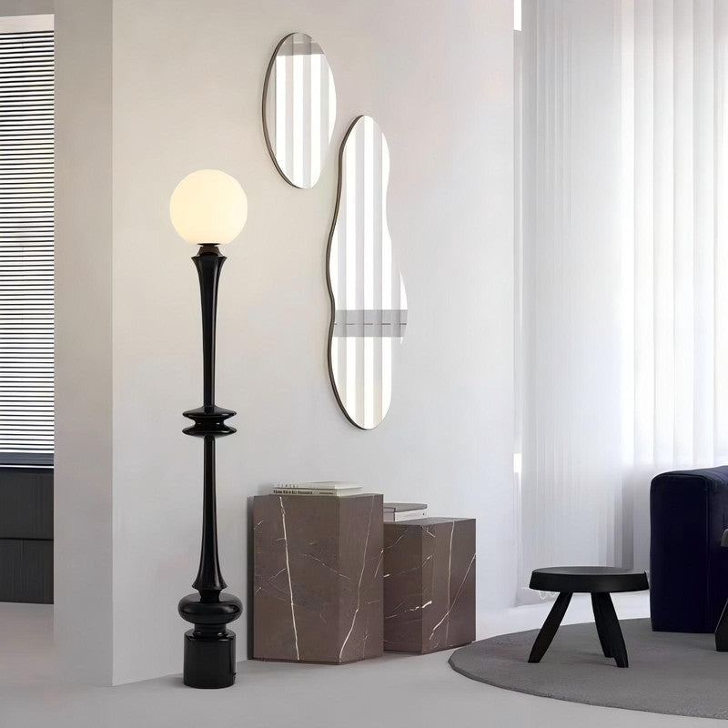 Roman Column Floor Lamp Black Modern Living Room Bedroom LED Creativity Decorative Standing Light