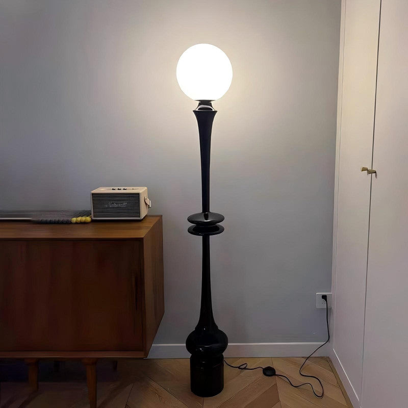 Roman Column Floor Lamp Black Modern Living Room Bedroom LED Creativity Decorative Standing Light