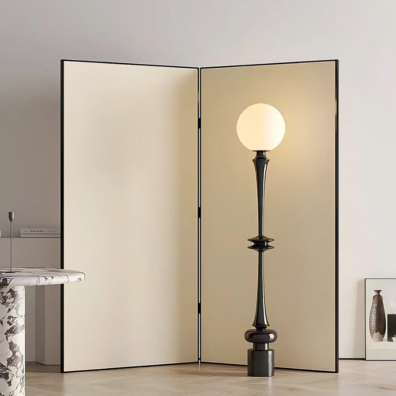 Roman Column Floor Lamp Black Modern Living Room Bedroom LED Creativity Decorative Standing Light
