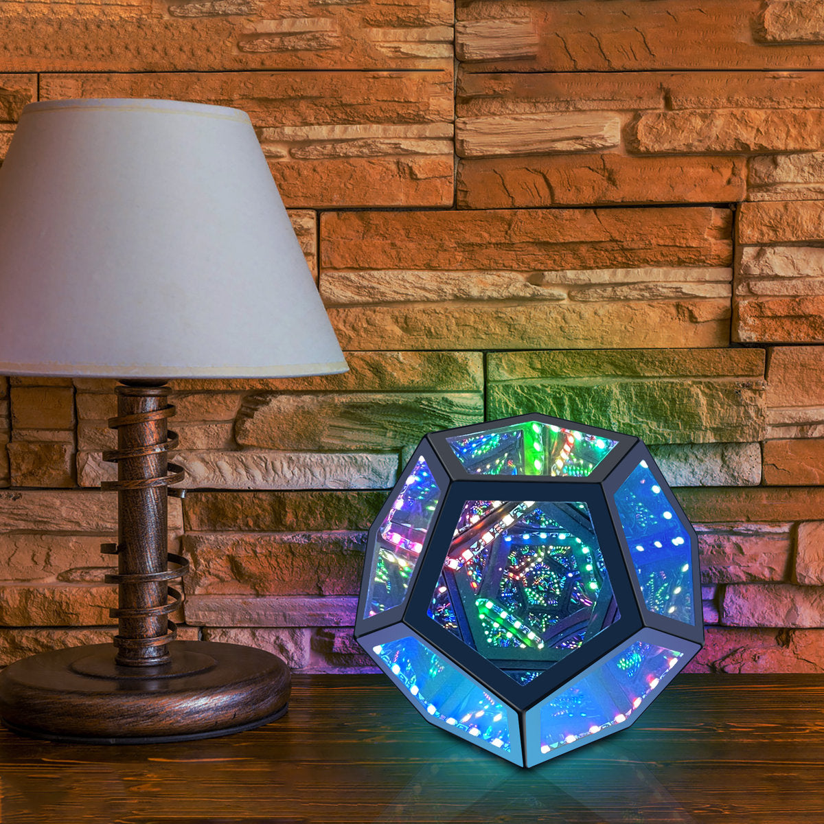 Infinity Dodecahedron Magic LED Table Lamp