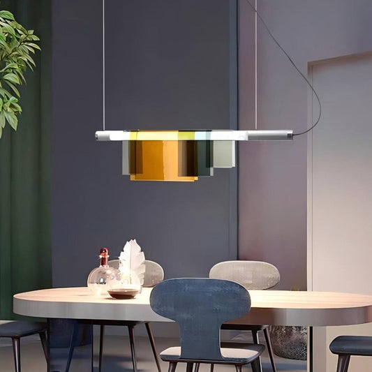 Long Colored Restaurant Pendant Light Postmodern Minimalist Bar Space Designer Hall Pendant Light