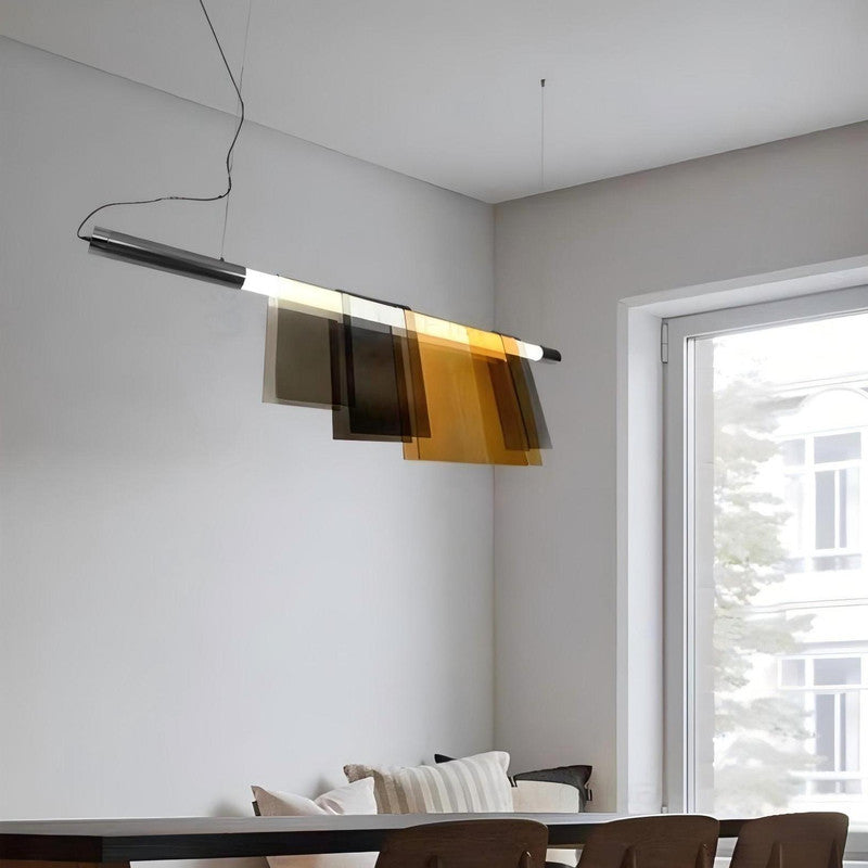 Long Colored Restaurant Pendant Light Postmodern Minimalist Bar Space Designer Hall Pendant Light