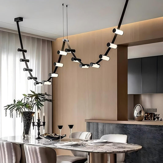 Leather Chandeliers
Pendant Lights Personalidade Restaurant Bar Office Line Lamps LED Chandeliers