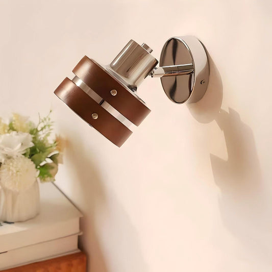 Vintage Wooden Metal Wall Lamp Rotatable Bedroom Bedside LED Wall Lights for Home indoor Decoration