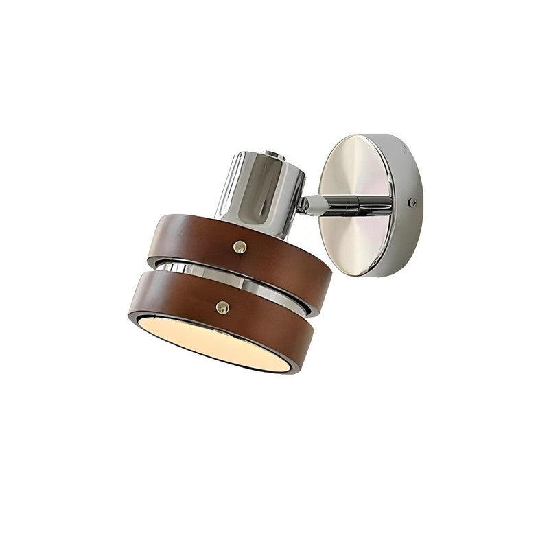 Vintage Wooden Metal Wall Lamp Rotatable Bedroom Bedside LED Wall Lights for Home indoor Decoration