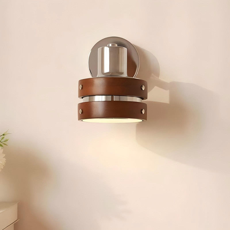 Vintage Wooden Metal Wall Lamp Rotatable Bedroom Bedside LED Wall Lights for Home indoor Decoration