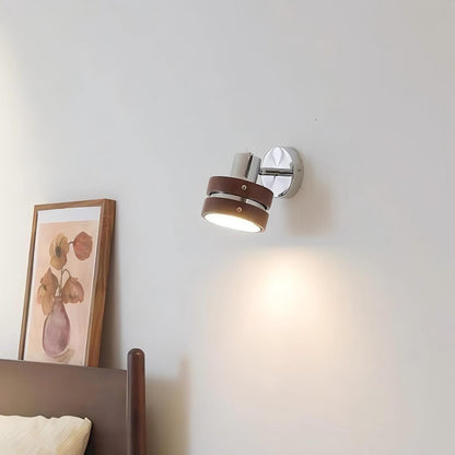 Vintage Wooden Metal Wall Lamp Rotatable Bedroom Bedside LED Wall Lights for Home indoor Decoration