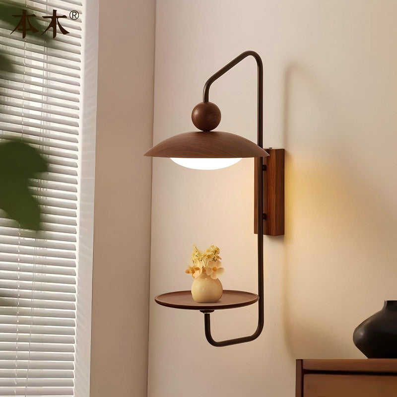 Vintage Wooden Wall Lamp LED Wall Light Sofa Bedroom Bed Head Handcrafted Wooden LED Wall Sconce