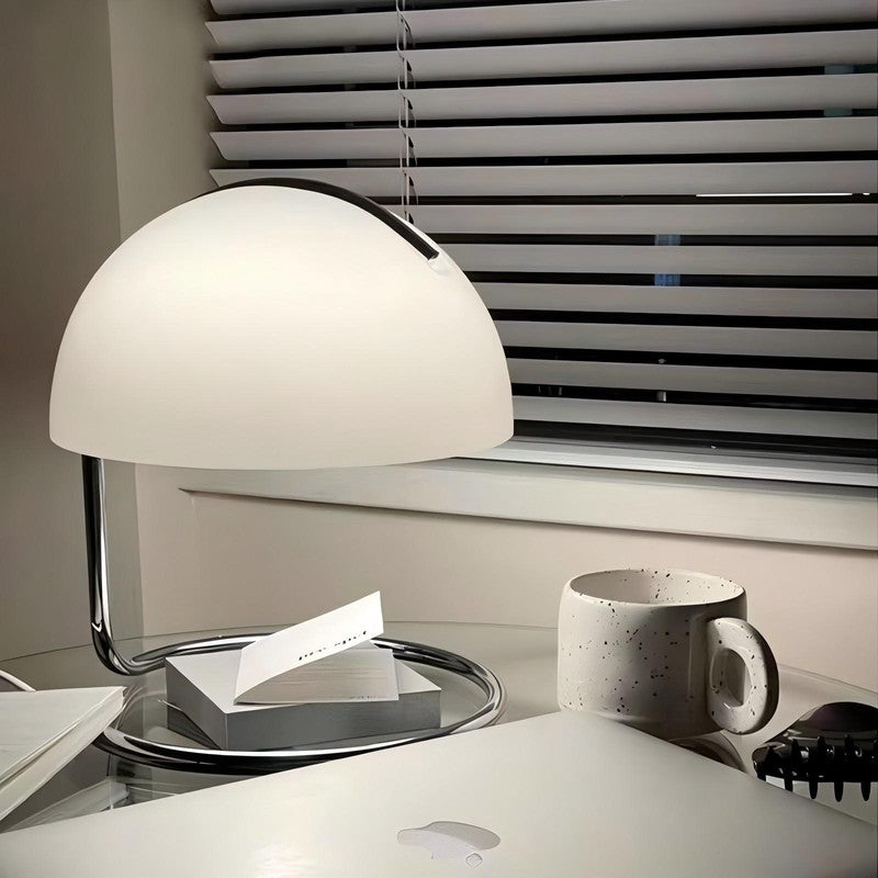 Modern Circular Metal Iron Switch Control Desk Lamp