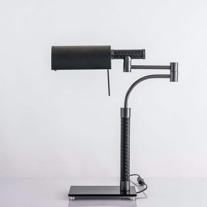 Simple Black Metal Standing Table Lamps Leather Acrylic LED Office Study Room Decorative Reading Desk Table Light