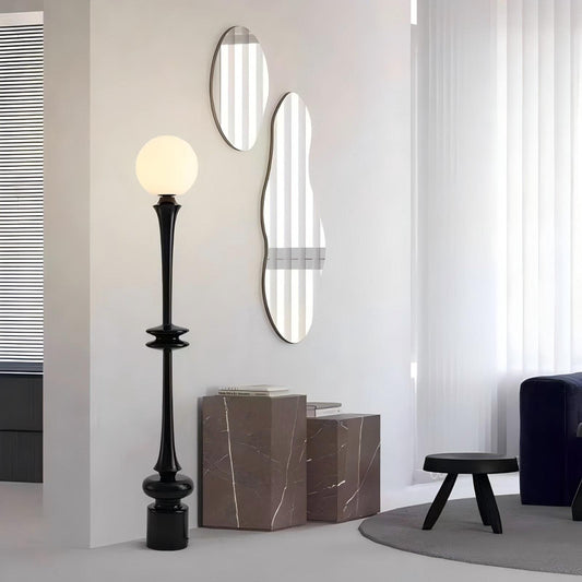 Roman Column Floor Lamp Black Modern Living Room Bedroom LED Creativity Decorative Standing Light