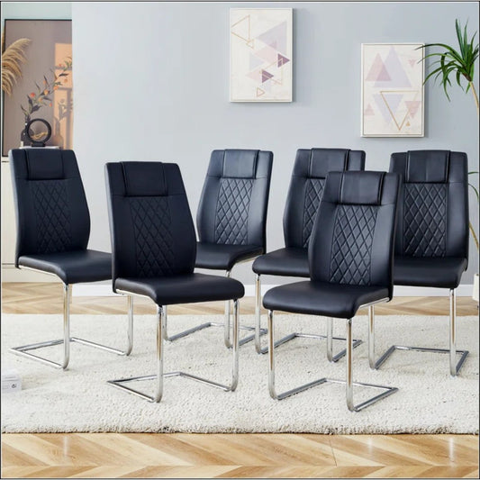 Modern Dining Chairs With Faux Leather Padded Seat Dining Living Room Chairs Upholstered Chair