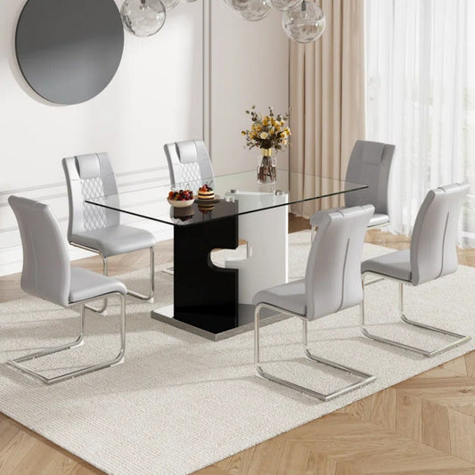 Modern Dining Chairs With Faux Leather Padded Seat Dining Living Room Chairs Upholstered Chair