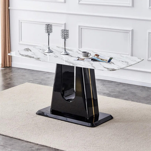 Rectangular Marble Top Dining Table