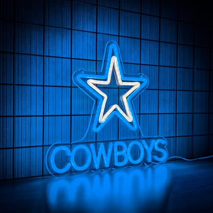 Decor Dimmable Cowboys Pentagram Neon Light 13.7 X 12.5 In